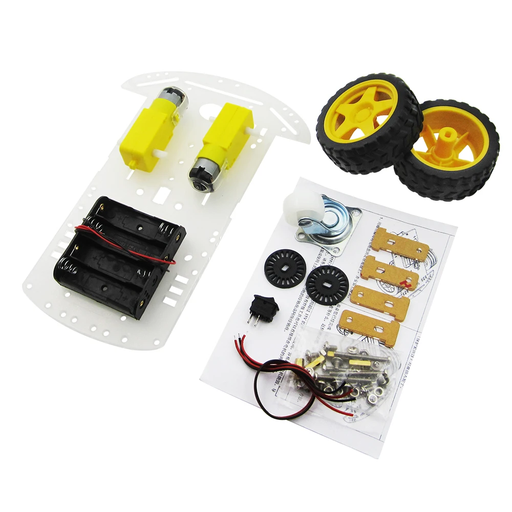 5pcs/lot New Motor Smart Robot Car Chassis Kit Speed Encoder Battery Box 2WD