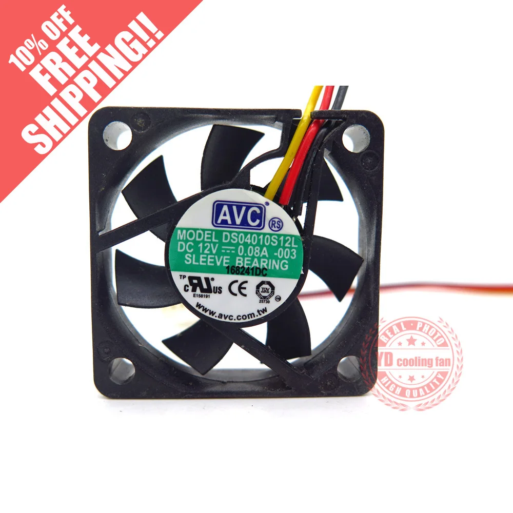 

NEW AVC DS04010S12L 4010 12V 3PIN 4CM silence micro cooling fan