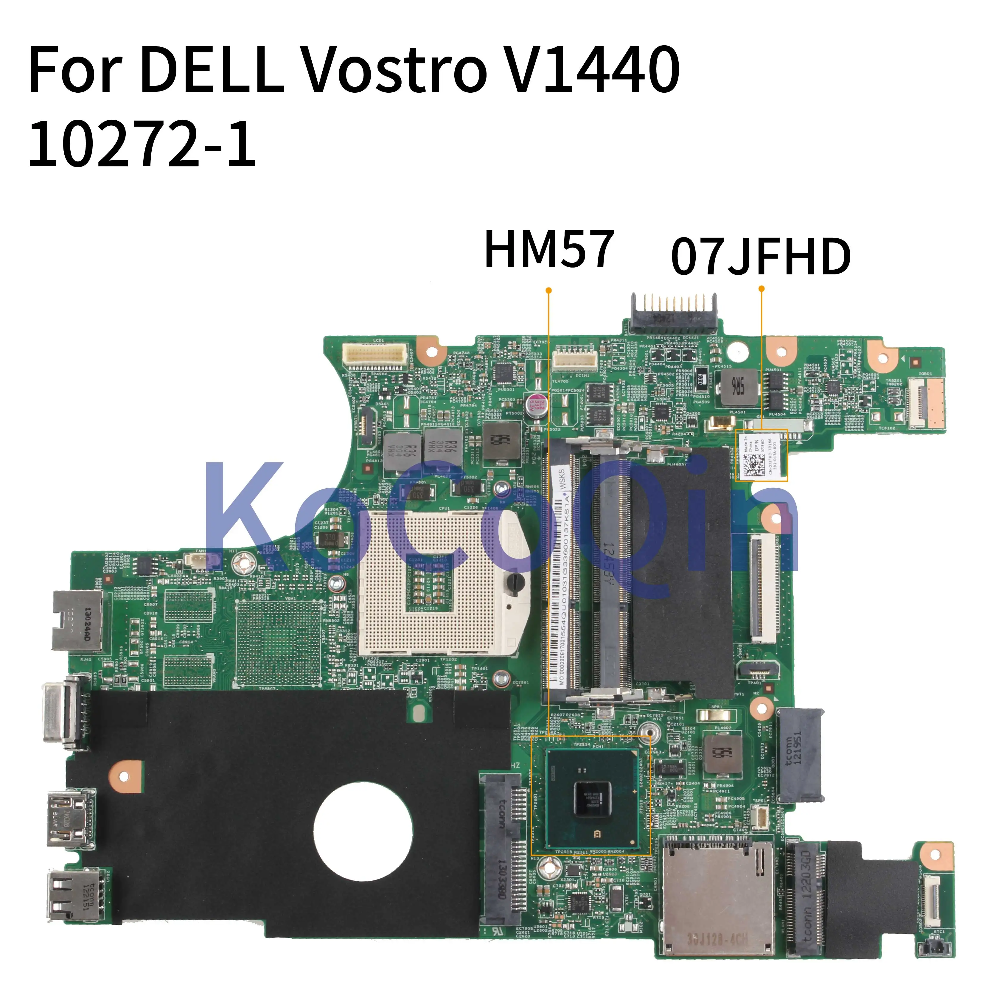 Kocoqin Laptop Moederbord Voor Dell Vostro 1440 V1440 HM57 Moederbord CN-07JFHD 07Jfhd 10272-1 Getest