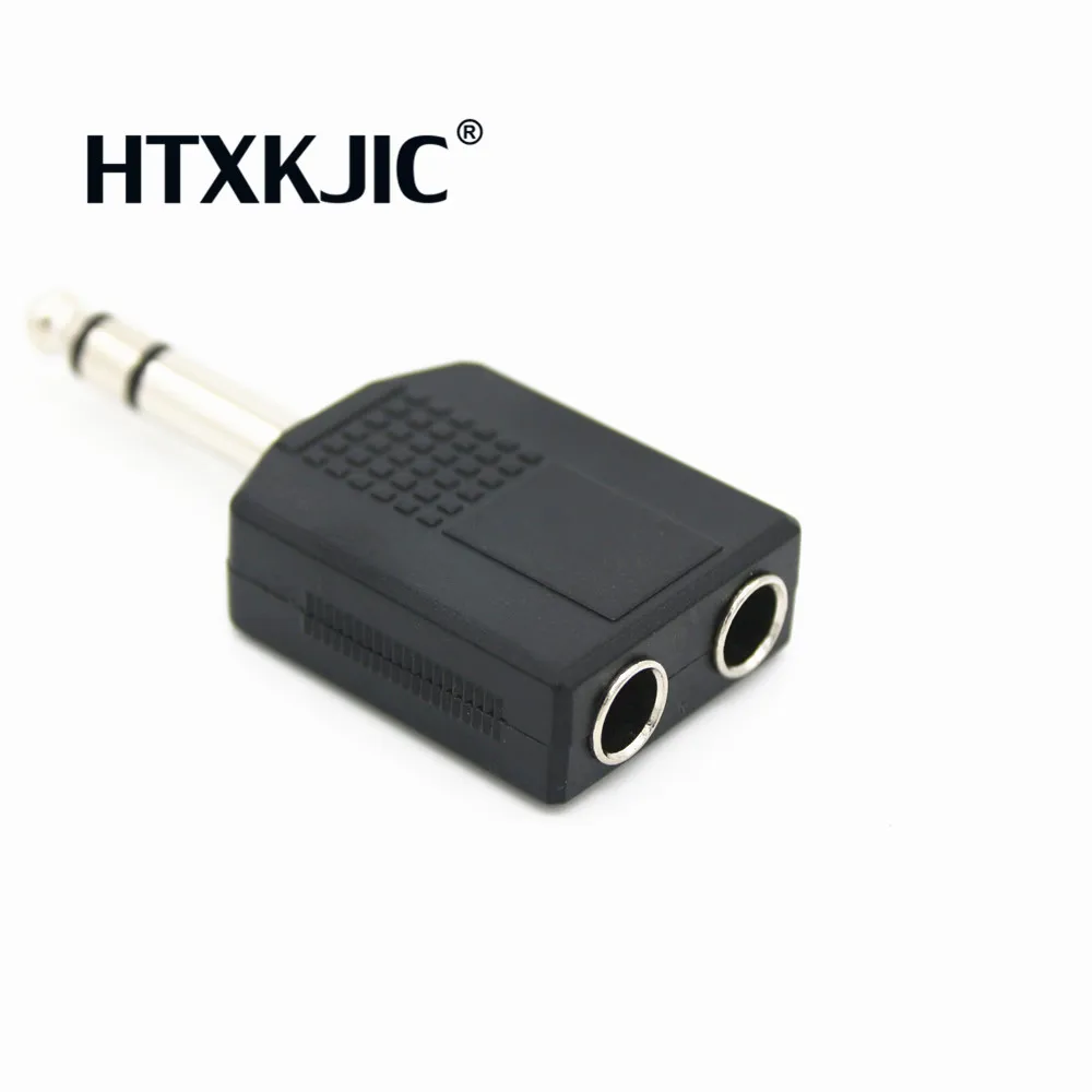 5 قطعة مونو 1/4 "Y الفاصل محول الصوت 6.35 الذكور جاك إلى 2 الإناث 6.35 جديد