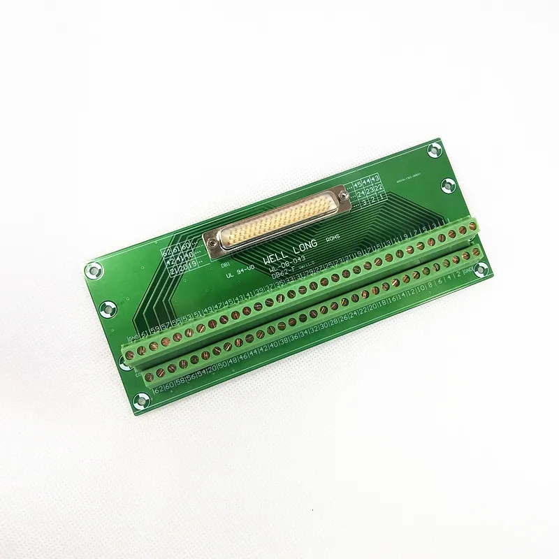 D-SUB DB62 Male Header Breakout Board, Terminal Block, Connector.