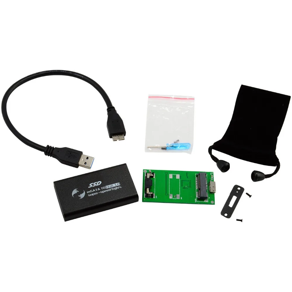 MSATA zu USB 3,0 Externe SSD Gehäuse Conveter Fall mit Kabel