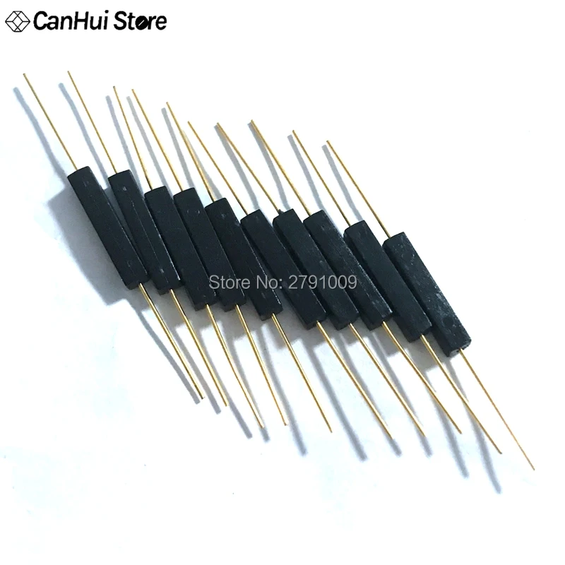 10 pcs Plastic Type 2*14mm Normally Open Reed Switch GPS-14A Magnetic Switch Anti Vibration Reed Switches GPS 14A 2.7x14mm