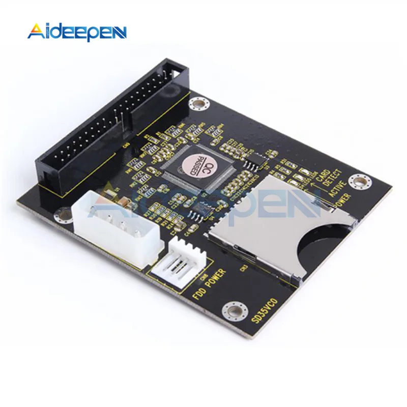 5V SD Card module To IDE3.5 40 Pin Disk Drive Adapter Board Riser Card Capacity Supports Up To 128GB SDXD Card 1309 Chip ATA IDE