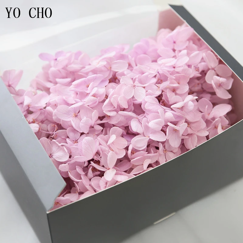 YO CHO High Quality Grade A Immortal Hydrangea Fresh Preserved Flowers Material Christmas Valentine'Day DIY Gift Box Flower Ball