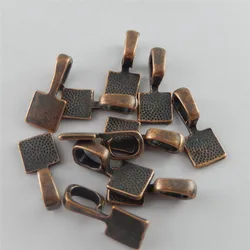 Julie Wang 20pcs Mini Glue On Bail Charms Antique Brass Square Bail Tag Pendant Handmade Hanging Crafts Jewelry Making Accessory