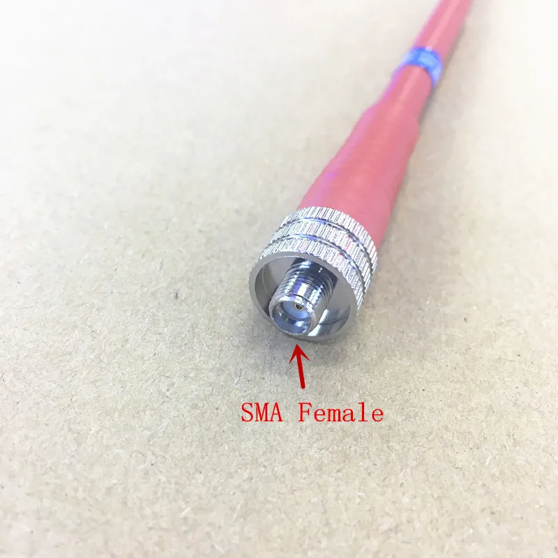 Flexible Whip UHF 400-470MHZ High Gain SMA Female antenna for Kenwood BaoFeng,TYT,Quansheng,PuXing, etc. walke tailke Red Color