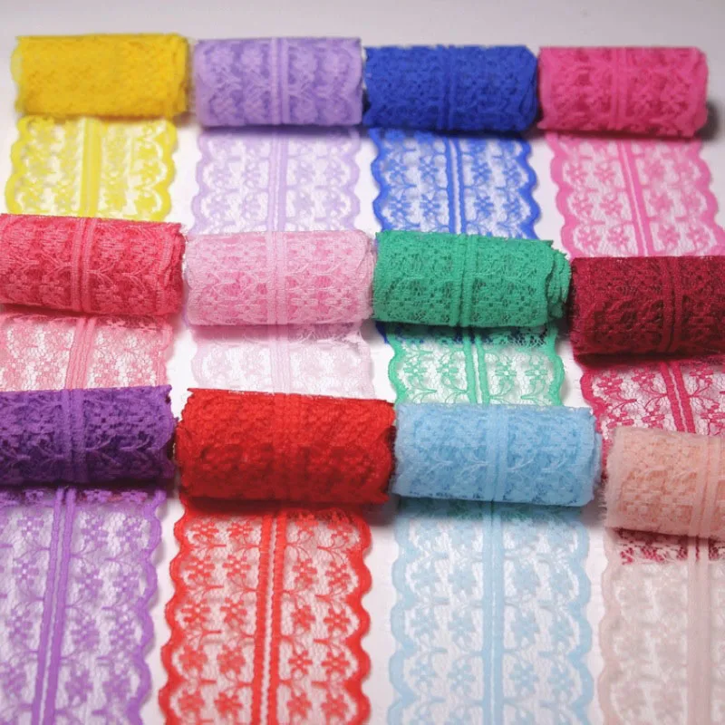 10m/lot 4.5cm Lace Trim Ribbon Fabric Sewing Knitting Clothes Dress DIY Material Handcrafted Gift Wrapping Wedding Decoration