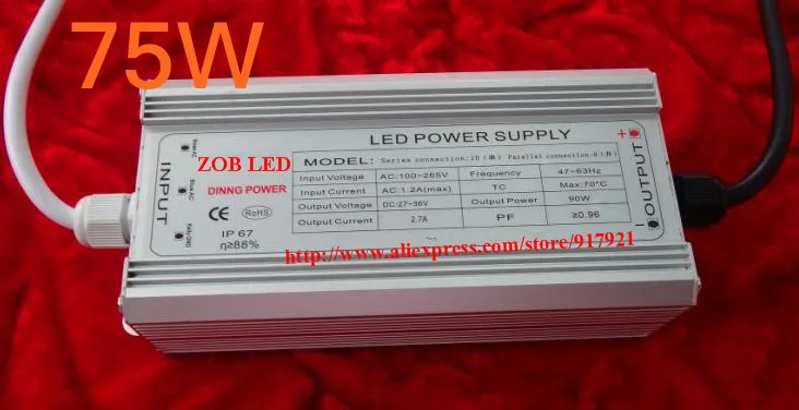 

75w led driver DC54V,1.5A,high power led driver for flood light / street light,constant current drive power supply,IP65