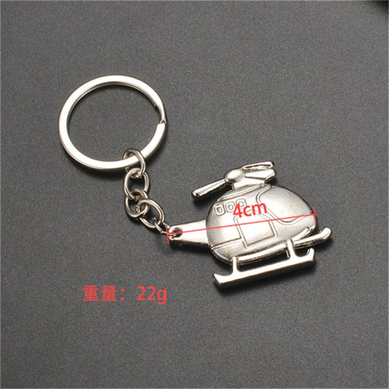 Creative helicopter keychain metal stainless steel transport Fighter key ring aircraft modeling novelty free shopping