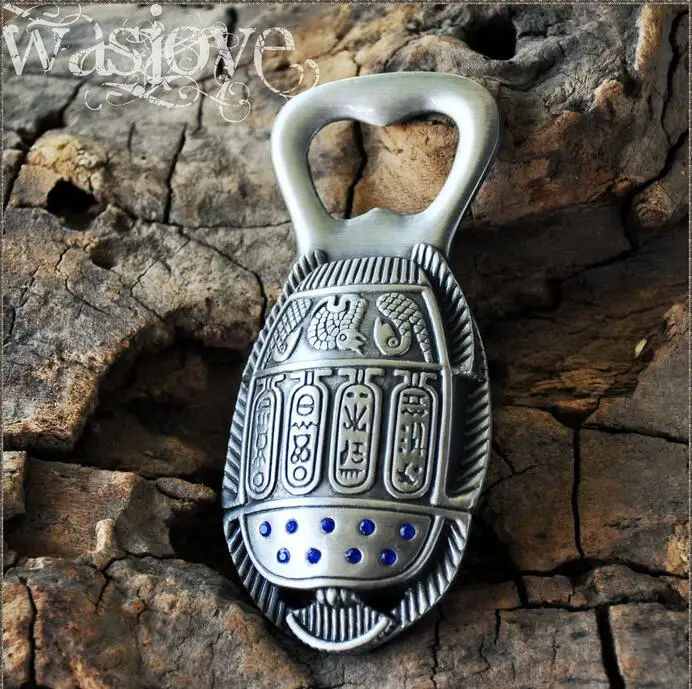 Ancient Egypt Beatle dual purpose beer opener and personality home stereo magnetic refrigerator keychain opener Home DecorKPQ013