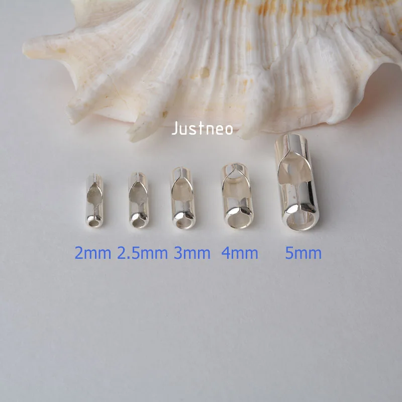 Solid 925 sterling silver Ball Chain Connector Clasp