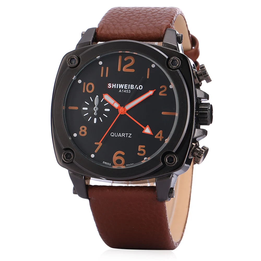 New Mens Watches Military Army Wrist Watch For Men Leather Strap Big Case Man Clock Male Sports Saat Erkekler Luxury Brand Hours