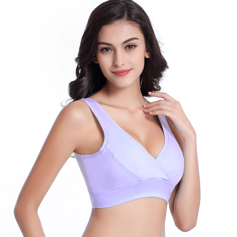 Wirefree Nursing Maternity Bra Clothing Cotton Breastfeeding Bra for Pregnant Women Pregnancy Breast One Size Sleep Underwear