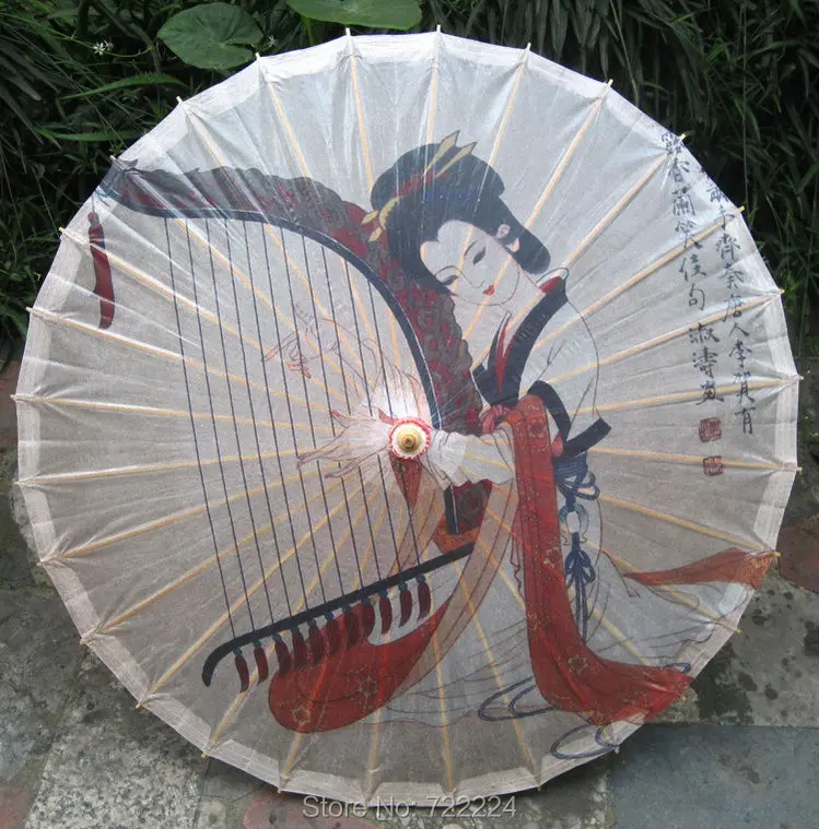 Dia 84cm Chinese Beauty Playing Piano Umbrella Japanese Style Handmade OilPaper Parasol Cosplay Props Wedding Dance Gift Umbrel