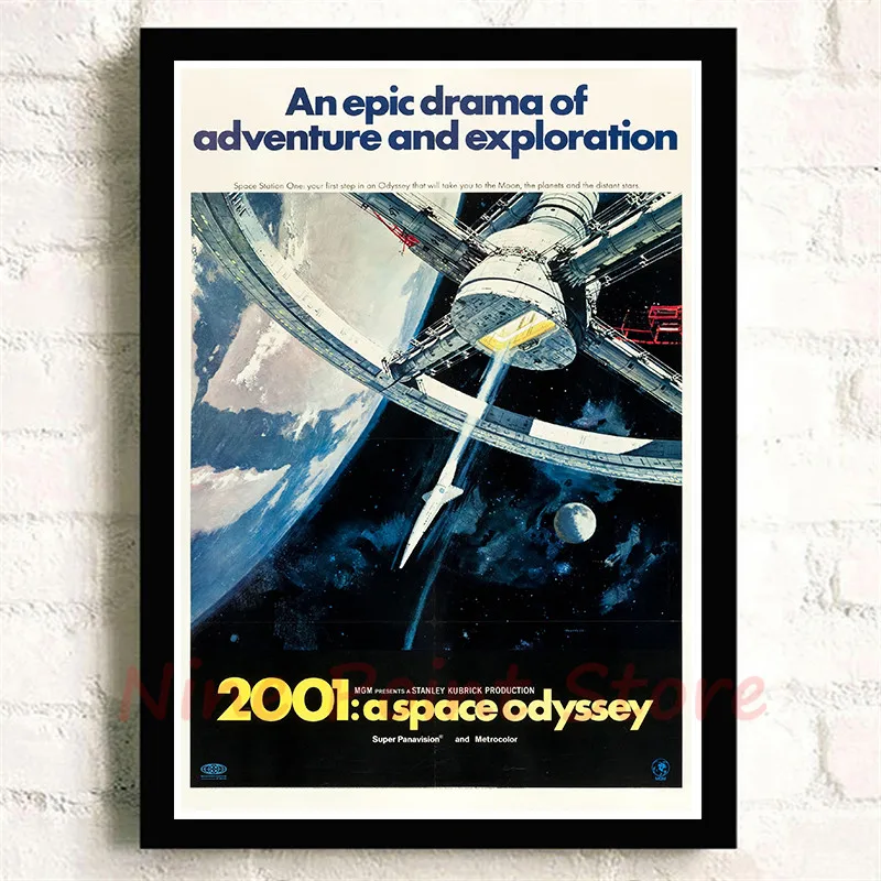 2001 A Space Odyssey Movie Coated paper Poster Posters Wall Art Painting for Living Room Home Decor Frameless