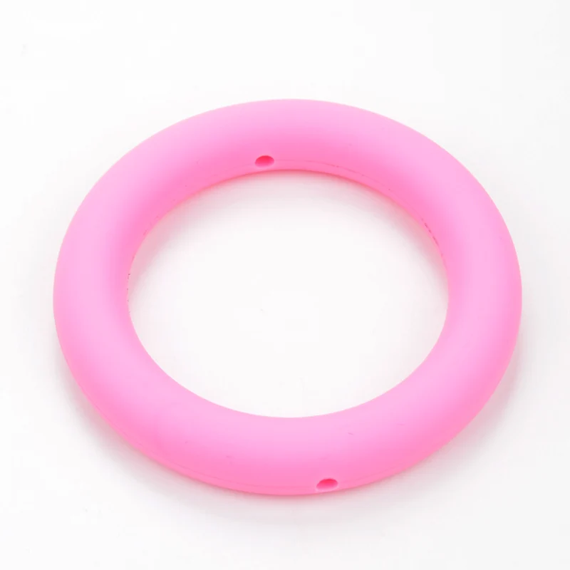 LOFCA 3pcs Silicone Beads Round 65mm Round Ring pendant Food Grade BPA Free High Quality Silicone Necklace Jewelry Accessories