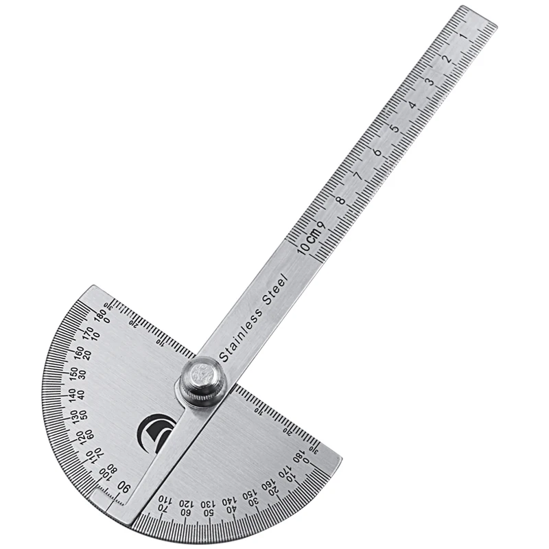 Digital Ruler Stainless Steel Round Head 180 degree Protractor Angle Finder Rotary Measuring Ruler Machinist Tool