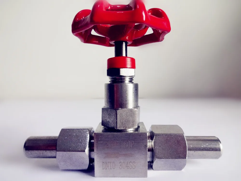 

Free Shipping 1/2" (DN15) Needle Valve . Stainless steel 304 .Red. High Pressure Needle Valve,Connection diameter 18mm