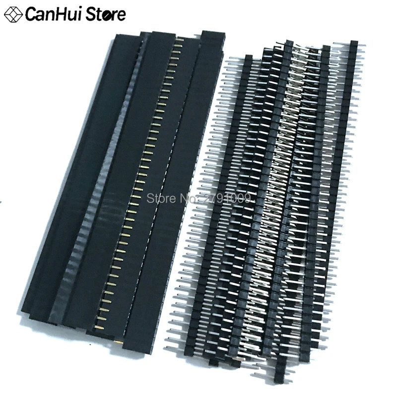 10Pairs/20Pcs 1*40 Pin 2.54mm Single Row Straight Male+Female SIL Pin Header Socket Row Strip PCB Connector Hot Sale for