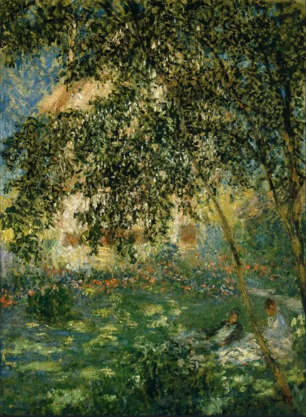 High quality Oil painting Canvas Reproductions Relaxing in the Garden, Argenteuil (1876) By Claude Monet Painting hand painted