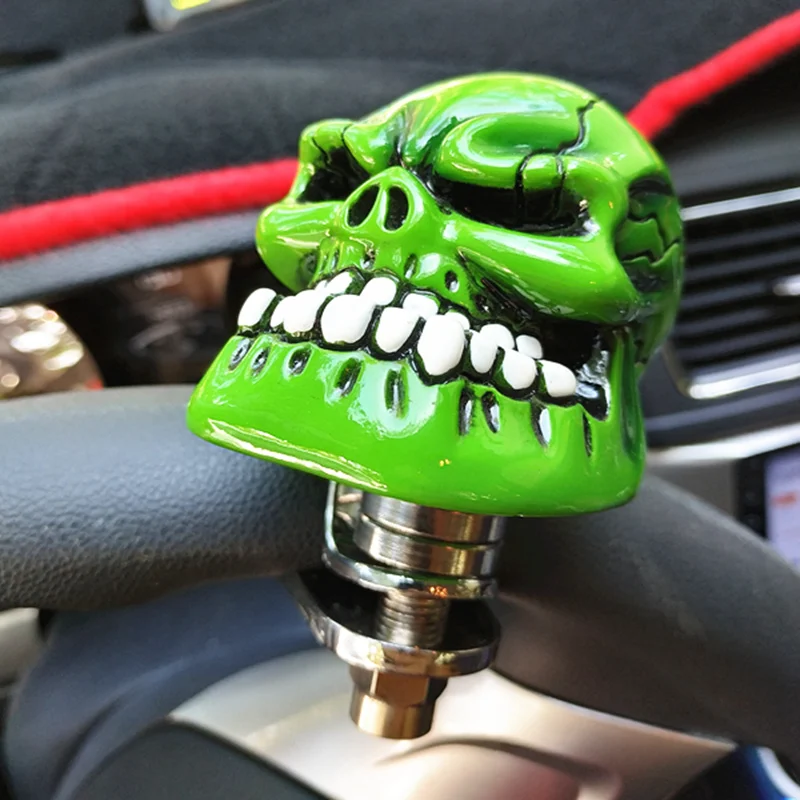 Universal Steering Wheel Spinner Knob Adjustable Skull Head Hand Control Ball Auto Spinner Knob Auxiliary Booster