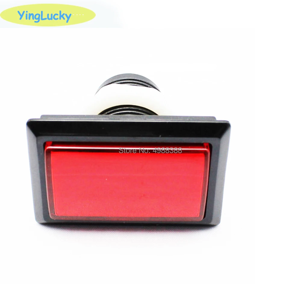 المنتج تفاصيل مستطيلة LED زر الضغط للقنطرة 50*33 مللي متر مضيئة فتحة لعبة زر 5 اللون الأحمر الأزرق الأبيض الأخضر الأصفر