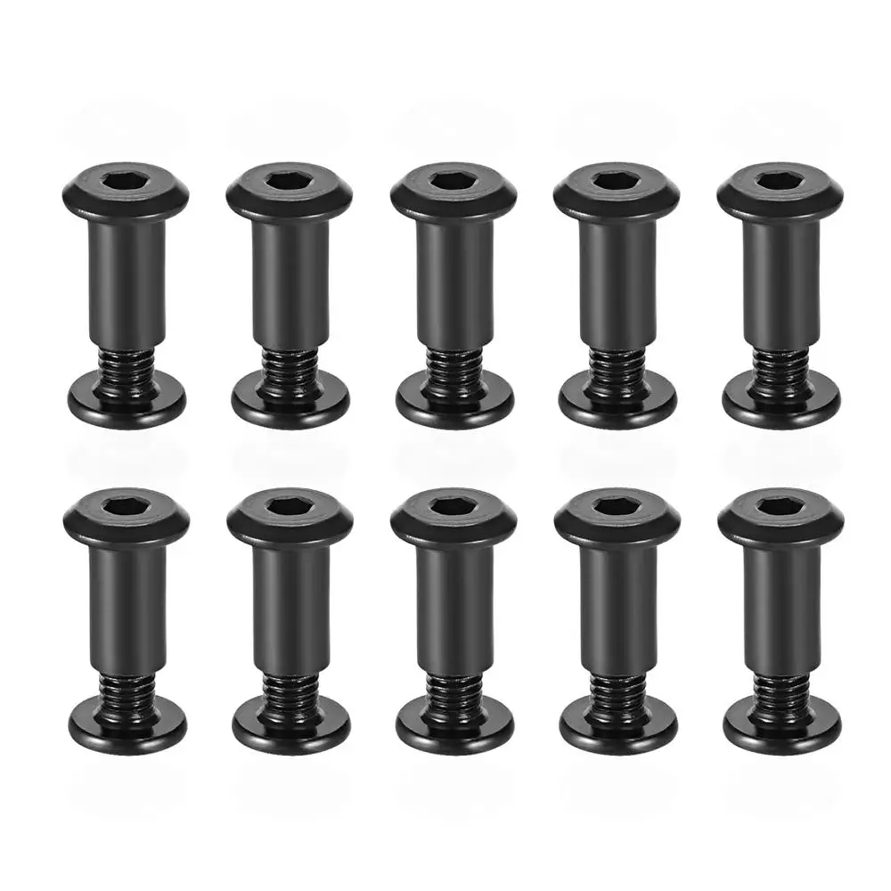 uxcell 10sets M6 Hex Socket Screw Post Binding Screws Leather Fastener Carbon Steel 10mm 12mm 16mm 20mm 25mm 30mm 35mm 45mm Long