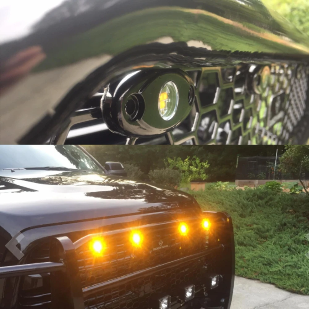 

4 шт. автомобильные декоративные фонари, синие, красные, зеленые, желтые или белые каменные фонари для квадроциклов, внедорожников, грузовиков, Jeep Wrangler