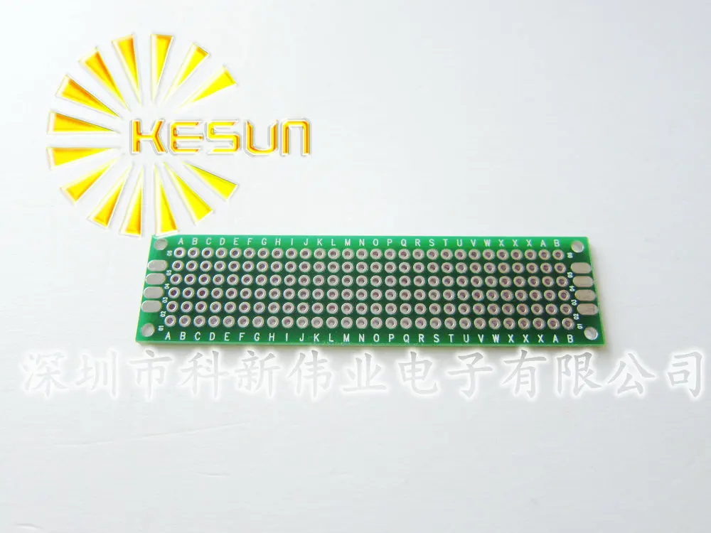 100PCS x 2x8 cm PROTOTYPE PCB 2 layer 2*8 panel Universal Board 2.54mm Double Side Green Board 1.6mm thickness