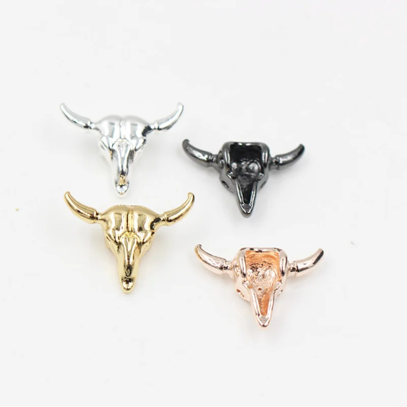 5pcs Charms Skull Bull Ox Head Antique Tibetan Metal Pendant Findings Accessories DIY Vintage Choker Necklace Making