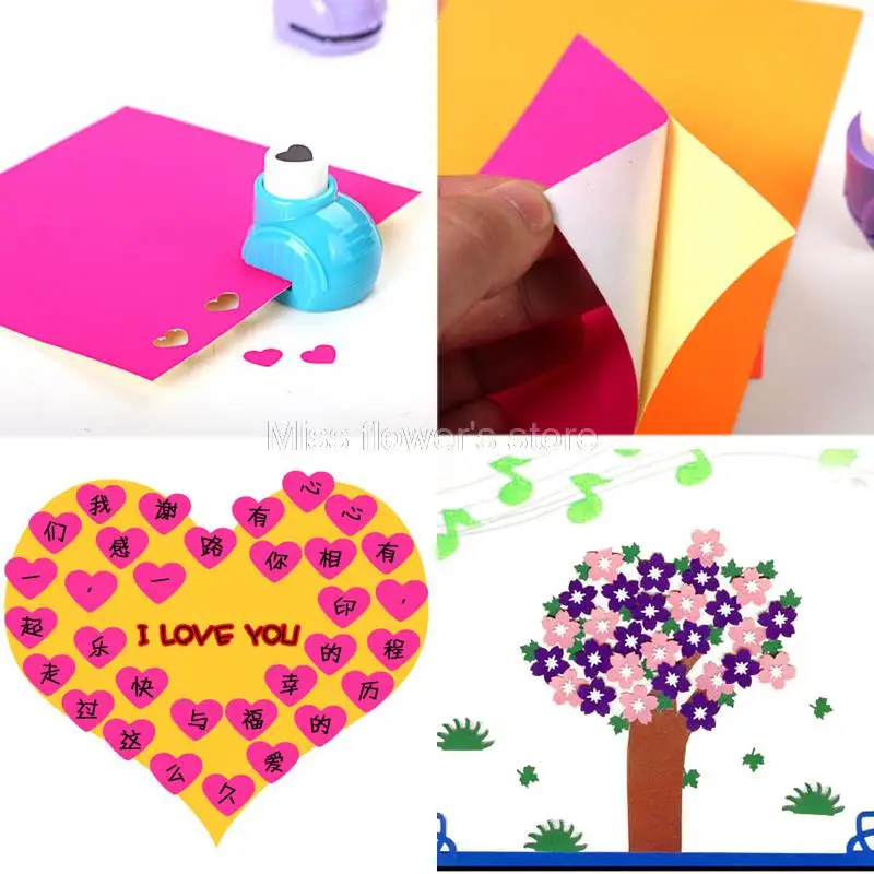 5 Pcs/Pack Multicolor Fluorescent Paper A4 Scrapbooking Craft Embossed Paper DIY Album Scrapbooking Gift Decor Card