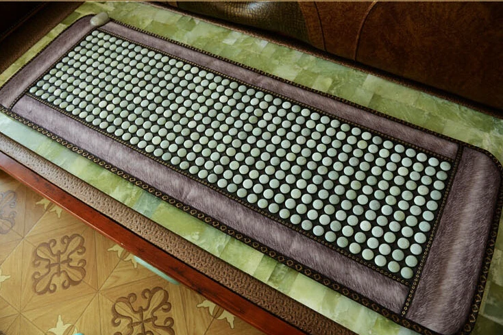 Far Infrared Thermal Jade Seat Cushion Hot jade stone heating cushion warm jade massa ge cushion  free eye cover 50*150CM