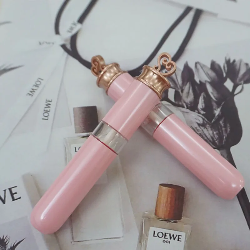 

Pink Empty Plastic Lip Gloss Bottle DIY Round Classic Crown Liquid Lipstick Packaging Lipgloss Sample Tube for Girls 200pcs