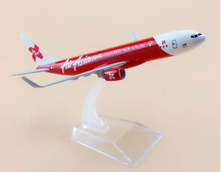 Alloy Metal Red Air Asia Airlines A340 Airplane Model Asia Airbus 340 Airways Plane Model Aircraft Kids Gifts 16cm