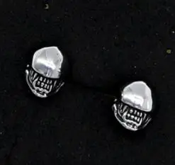 Punk Alien Armor Helmet Stud Skeleton Demon Skull Teeth Fang Steampunk Xenomorph Earring Gothic Jewelry