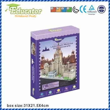 Model 3D Educator puzzle Buliding model Lomonosov Moscow State University Russia DIY Game