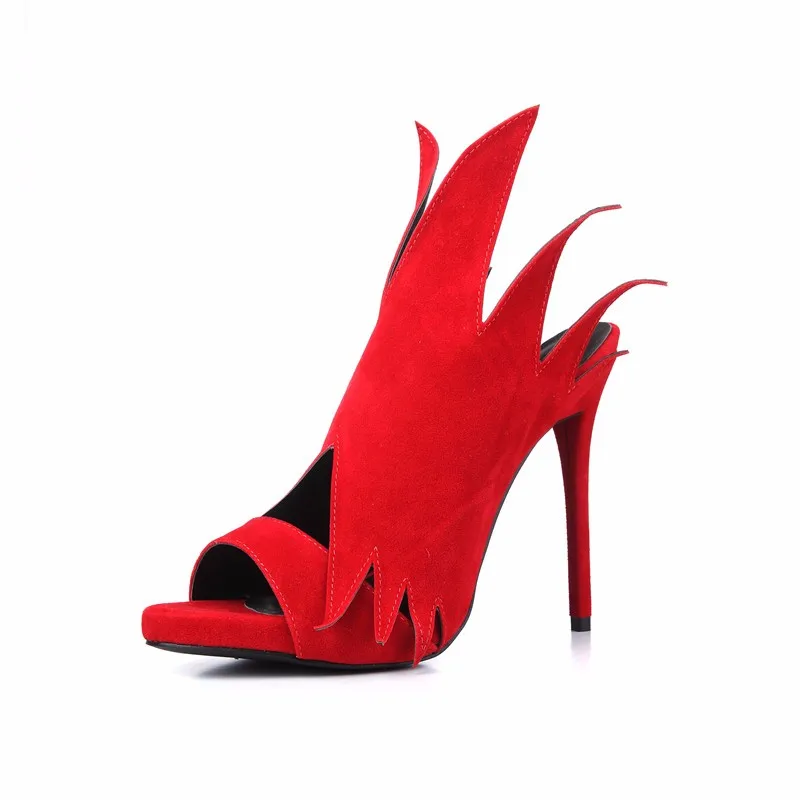 

Fashion designer shoes women suede gladiator sandal stiletto high heel pumps sexy peep toe hollow out summer shoes Zapatos Mujer