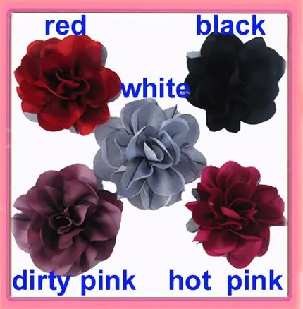 Wholesale -12pcs/lot Women brooch pin flower 51/2\'\' Satin mesh silk flowers FreeShipping