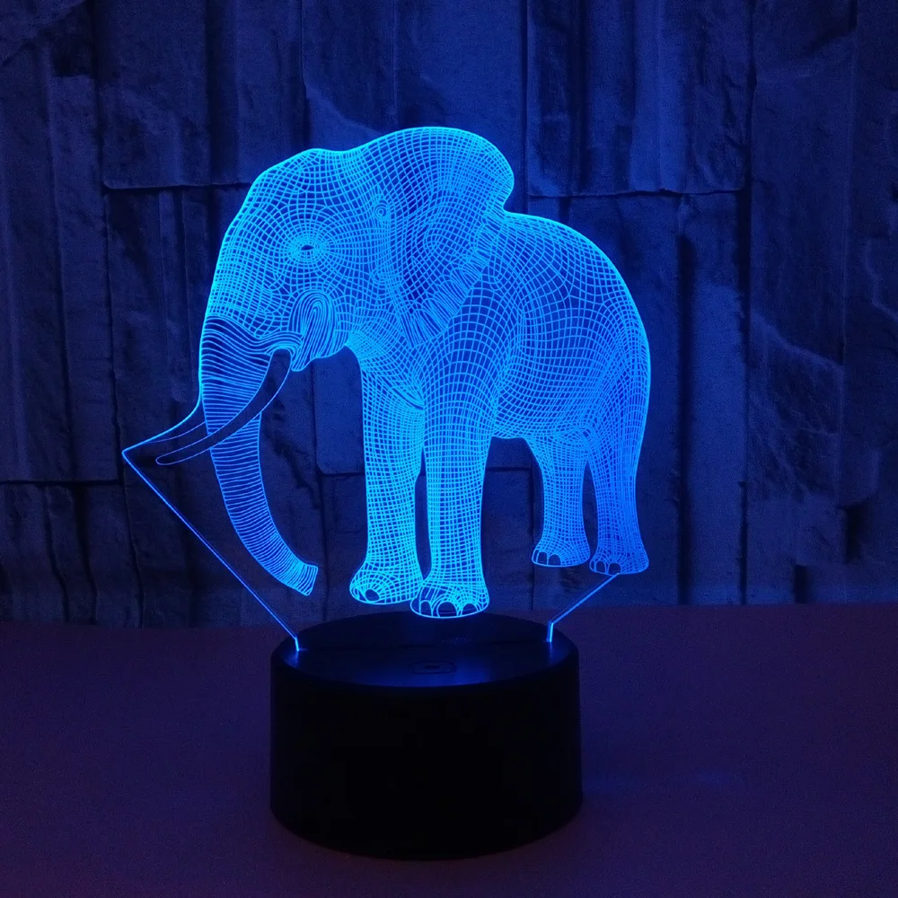 

New Elephant 3d Lamp Acrylic Visual Usb Small Night Light Kids Room Light Novelty Luminaria Usb Led Light Lamp