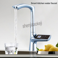 100-240V Smart Kitchen Faucet Single Hole LCD Display Touch Screen Thermostatic Bathroom Faucets Digital Water Tap 1PC