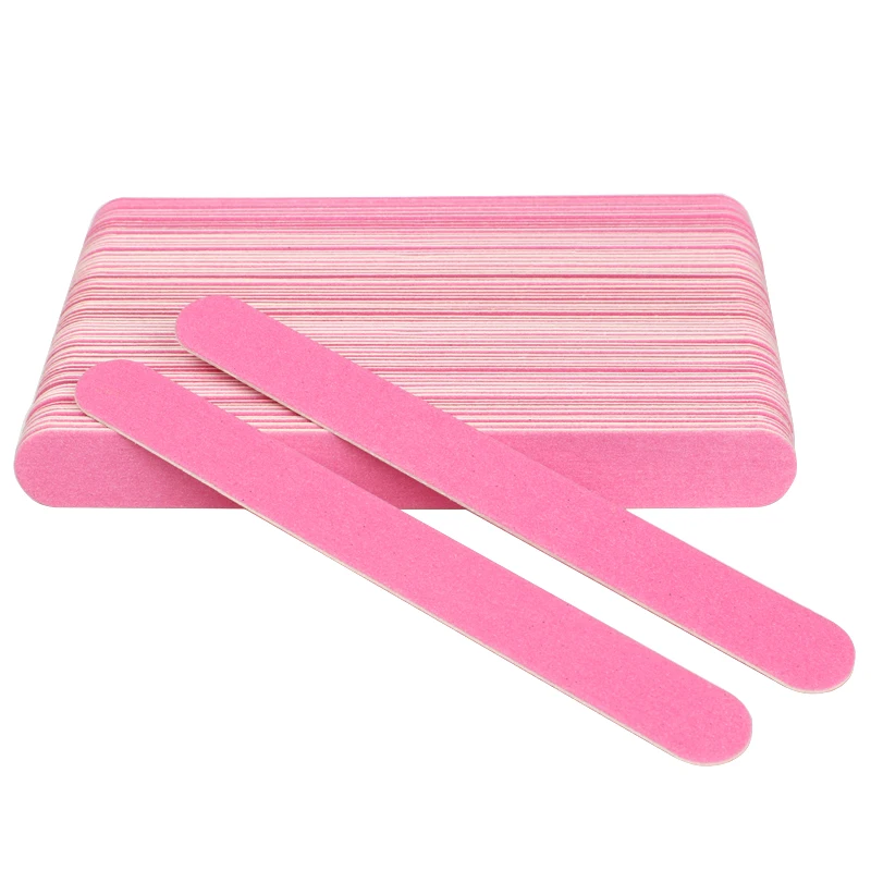 200pcs/lot Pink Nail File 180/240 Wooden Sanding Nail Tool Buffer Polishing Blocks Emery Board Salon Nail Pedicure Manicure Tool