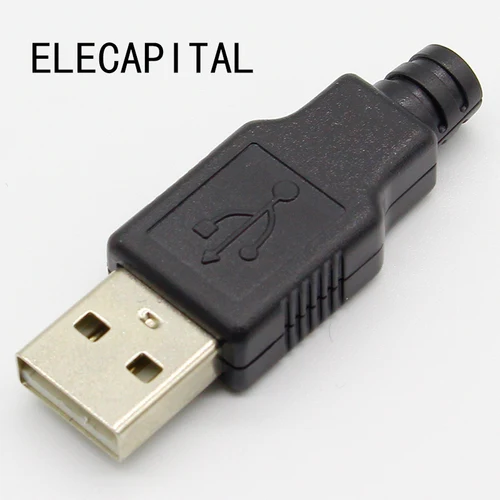 Imagen 1 del producto IMC-conector de enchufe USB tipo A macho de 4 pines con cubierta de plástico negro, 10 unidades, novedad