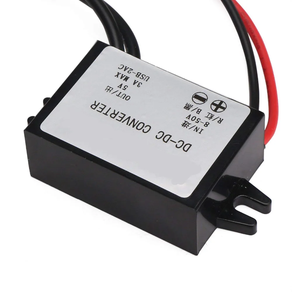 DC-DC Buck Converter 3A Regulator Power Supply Module Step Down Reducer 12V to 5V Transformer Dual USB Ear for Cell