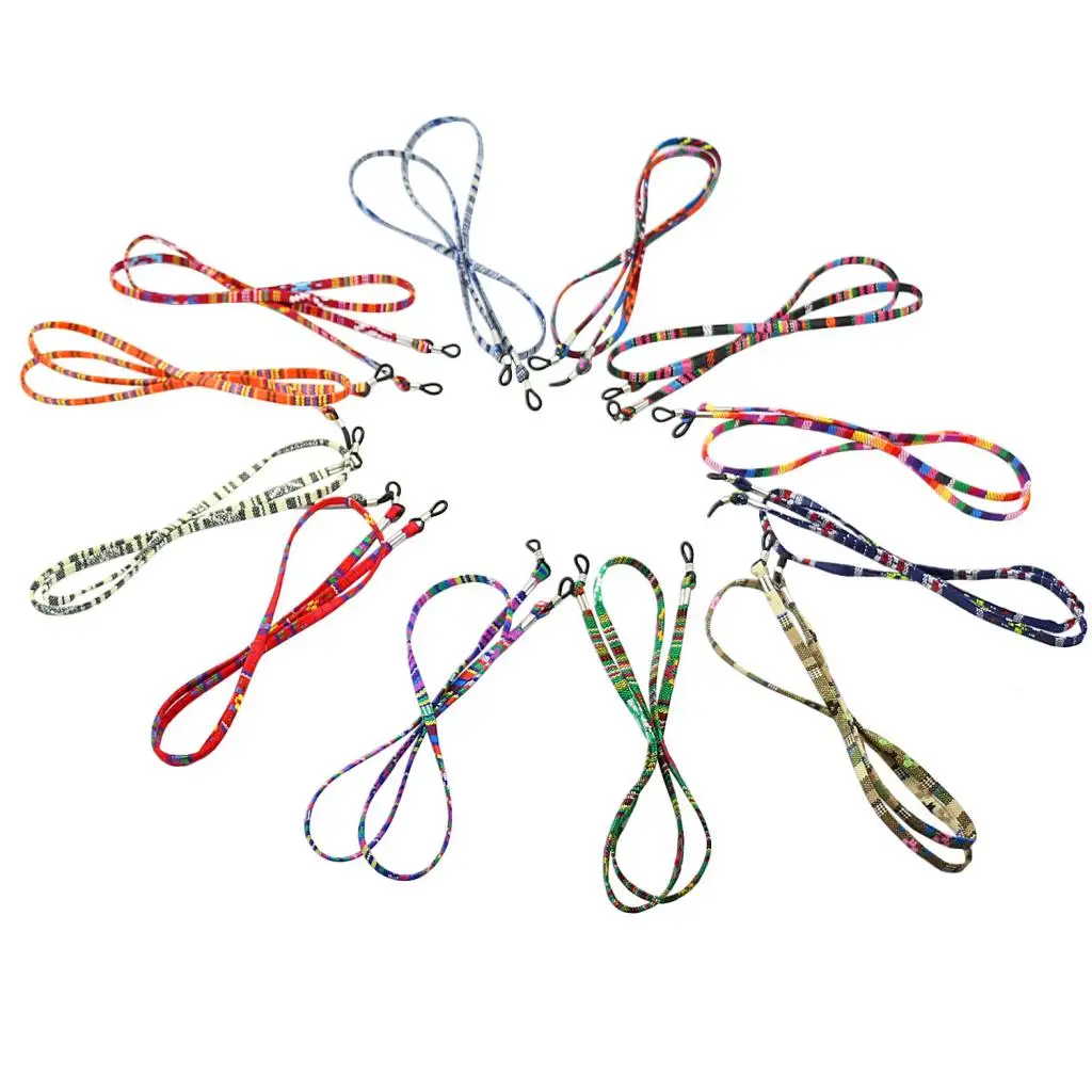 12/5 Pcs Boho Stijl Brillen Chain Cords Kleurrijke Katoenen Touw Zonnebril Houder Bril Ketting Voor Vrouwen En Meisje