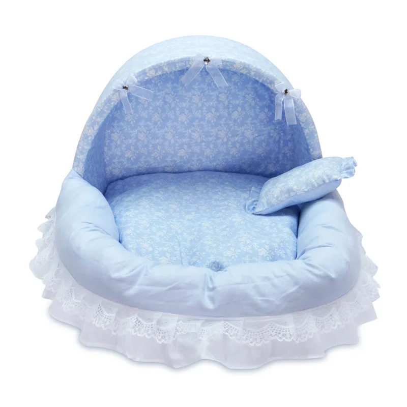 Comfortable Dog Lovely Bed Soft PP Cotton Pet Princess Bed washable warm Puppy Cat Cute House Kennel Pet Products