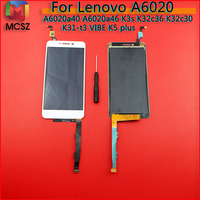 For Lenovo Vibe K5 Plus A6020a40 A6020a46 Gold White Black Full LCD Display Monitor+Digitizer Touch Panel Screen Glass Assembly