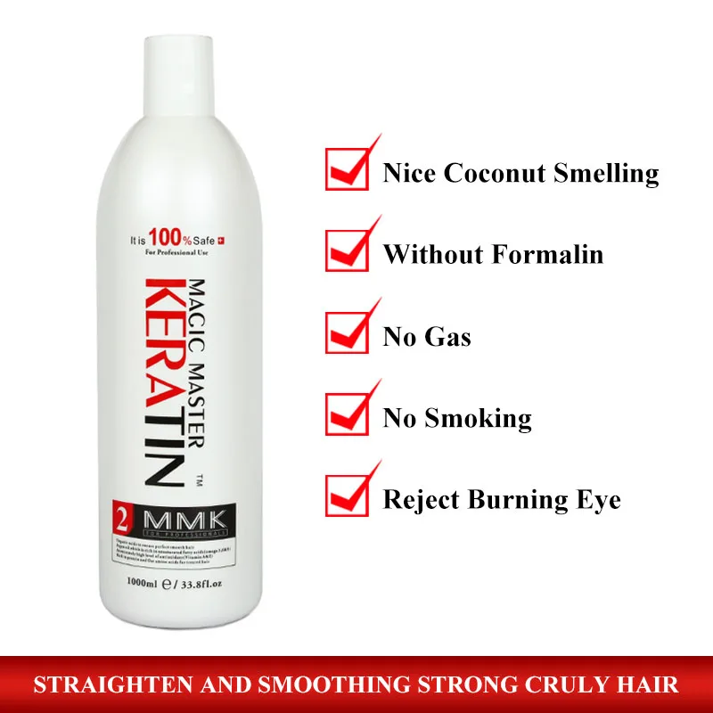 Alisador de pelo profesional sin formalina Magic Master, queratina, sin olor irritante + 10ml de protección térmica de argán para el cabello