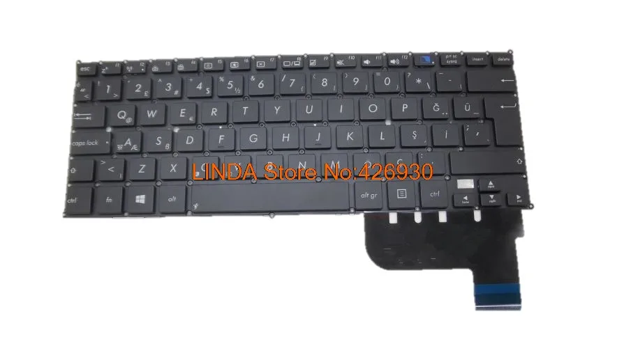 

Laptop Keyboard For ASUS TAICHI 21 Black Without Frame With Backlight TR Turkey 0K05-000P000 0K200-00060000 9Z.N8KLU.301