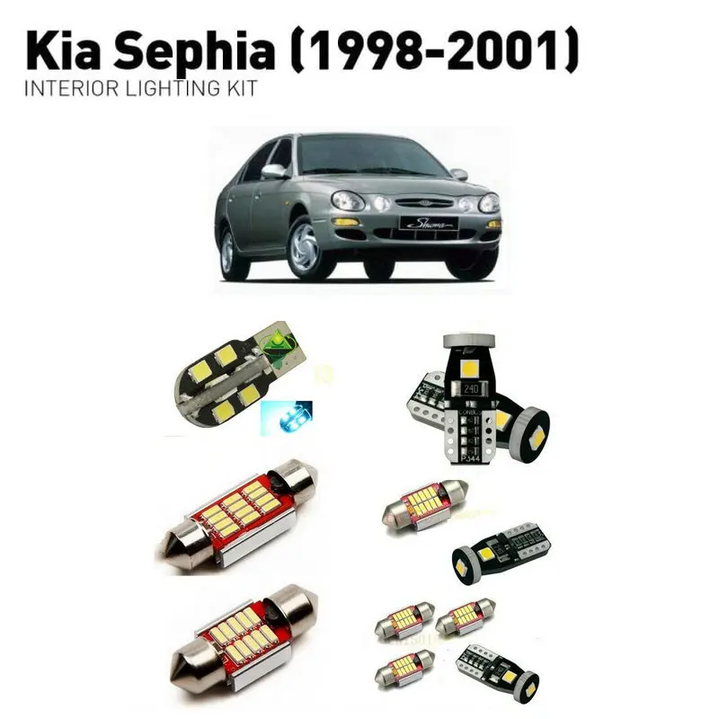 

Led interior lights For Kia sephia 1998-2001 8pc Led Lights For Cars lighting kit automotive bulbs Canbus